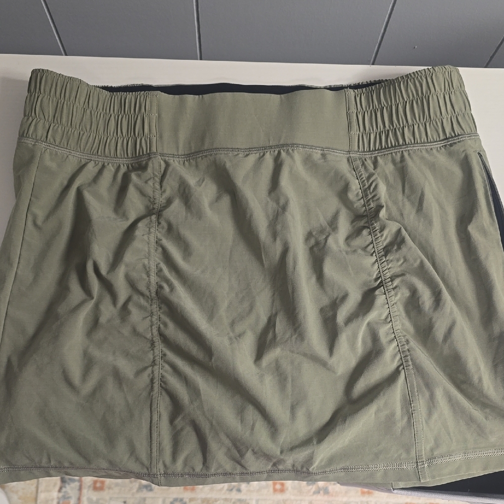 Prana Sage Green Skirt with Stitch Detail